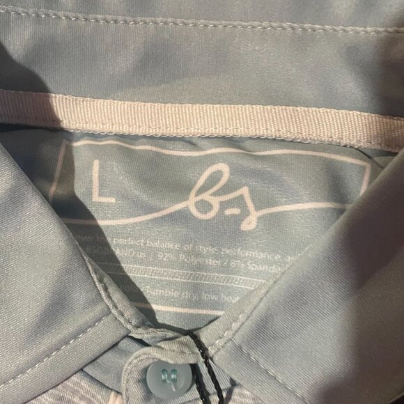 Boston Scott Links Collection NWT Men's Light Blue  Wave  Golf Polo Size L - Picture 3 of 4
